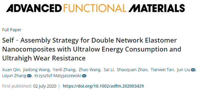 北京化工大學(xué)《AFM》：超低能耗、超高耐磨的雙網(wǎng)絡(luò)彈性體納米復(fù)合材料
