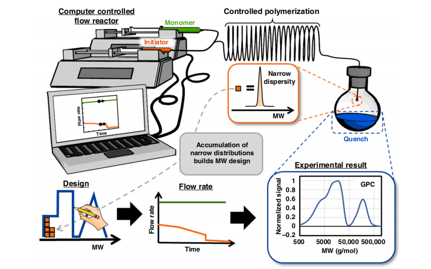 《自然·通訊》：聚合物分子量分布曲線形狀都能隨心所欲控制了！—流動(dòng)化學(xué)領(lǐng)域新突破