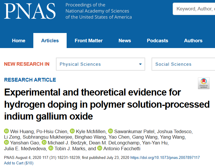 《PNAS》：加點PVA，純銦鎵氧化物的電子遷移率可提高70倍